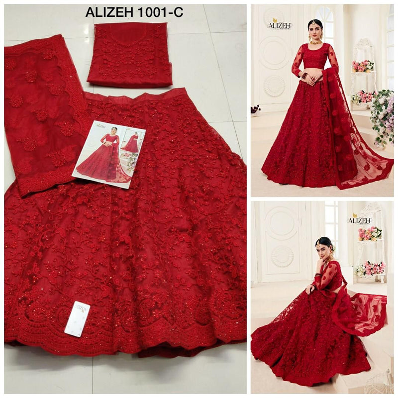 Alizeh Bridal Heritage 1001 C Net Elegant Look Designer Lehnga Choli