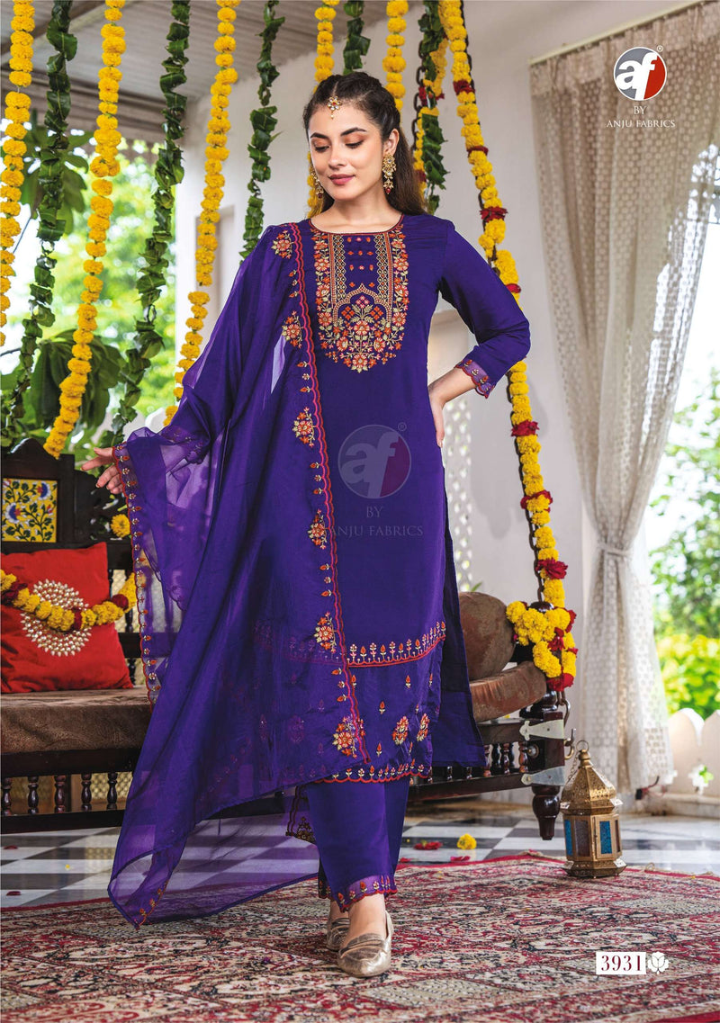 Anju Fabrics Sundari Vol 2 Modal Silk  Heavy Embroidery Festiv Wear Suit Collection