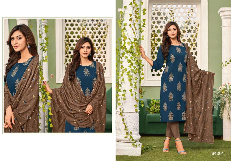 Artio Seona Silk Top With Bottom And Dupatta 3psc Set