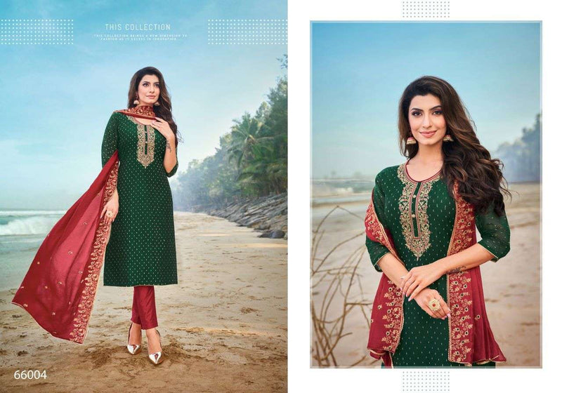 Artio Silk Butti Ready To Wear Top With Pant And Dupatta 3psc Set