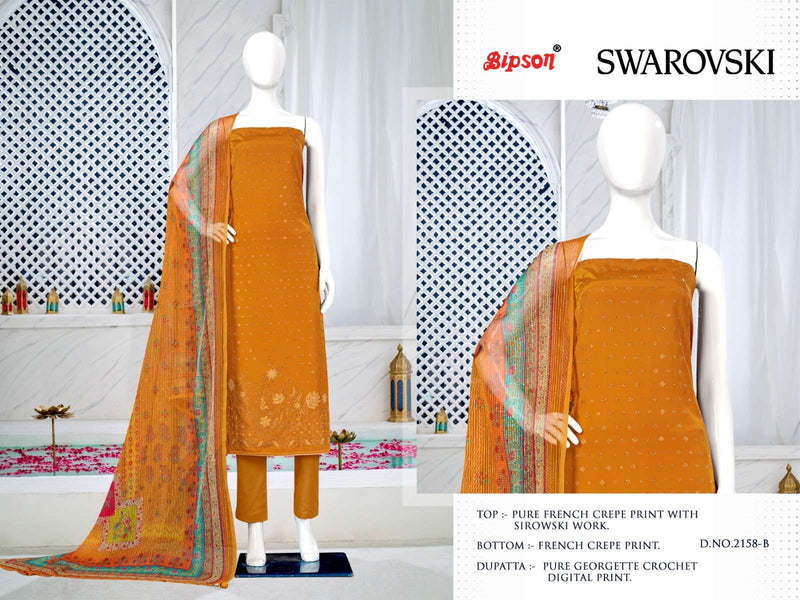 Bipson Swarovski 2156-2158 Premium Designer Work Unstitch Salwar Kameez With Digital Dupatta