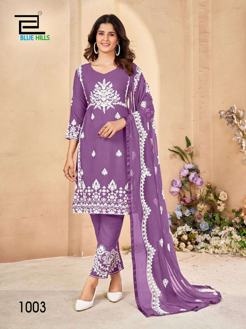 Blue Hills Galaxy Rayon With Chain Stitch Embroidery Work Kurti Combo Set