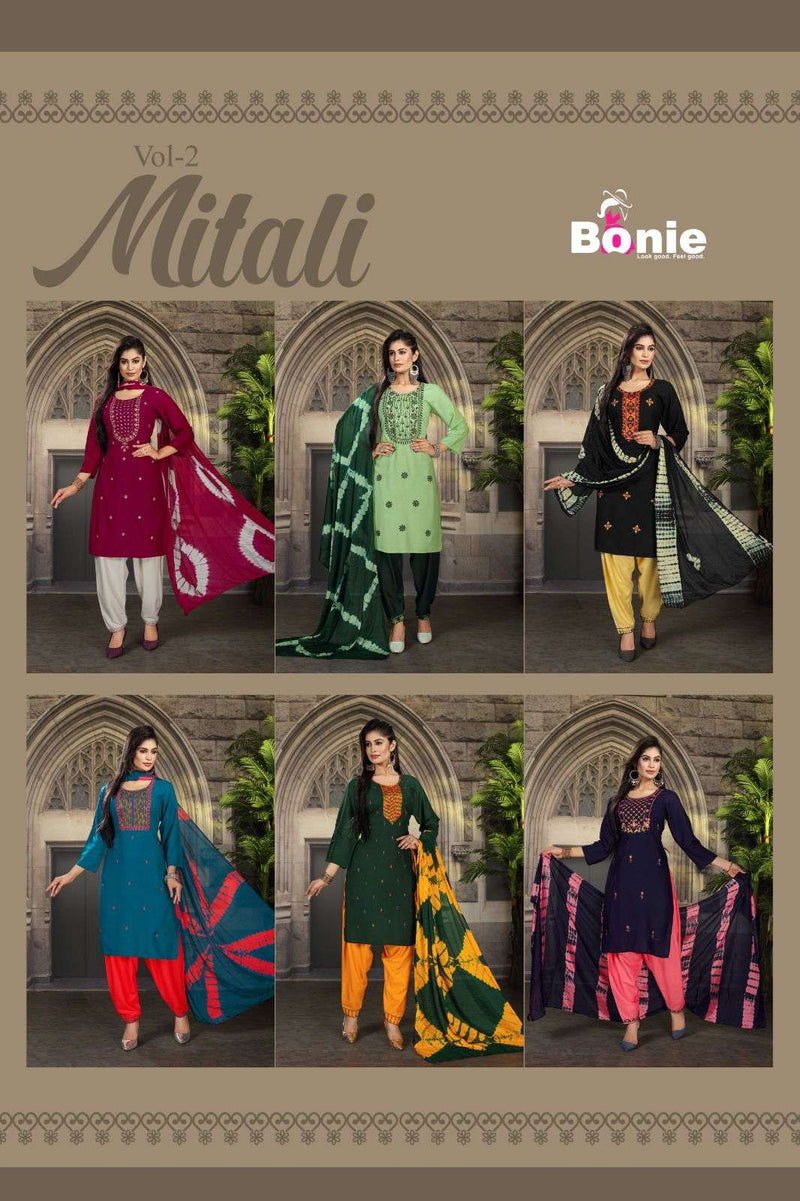 Bonie Mitali 2 Heavy Rayon Fabric Readymade Suit Catalog
