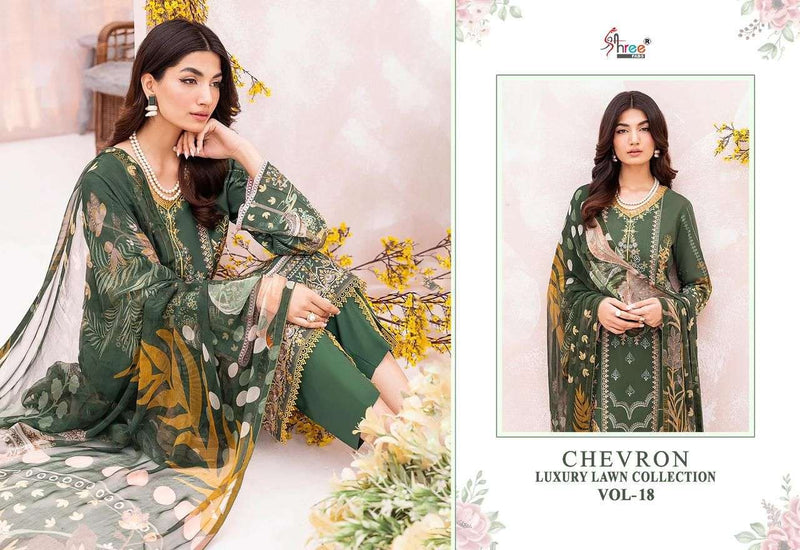 Shree Fabs Chevron Luxury Lawn Collection Vol 18 Pure Lawn Pakistani Salwar Suits