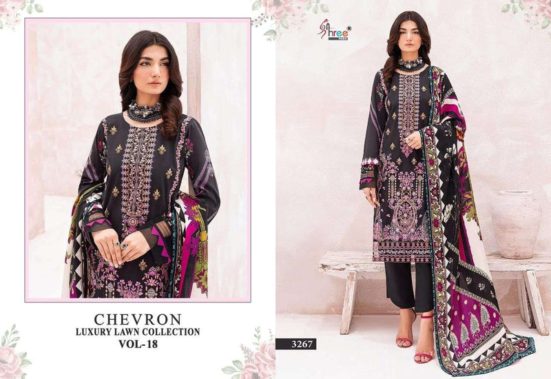 Shree Fabs Chevron Luxury Lawn Collection Vol 18 Pure Lawn Pakistani Salwar Suits
