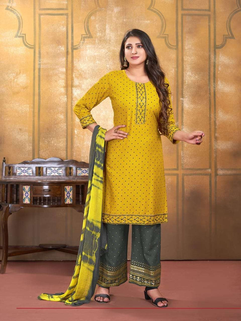 Indira 23172 Exclusive Straight Kurti Pant Dupatta Size Set Designs