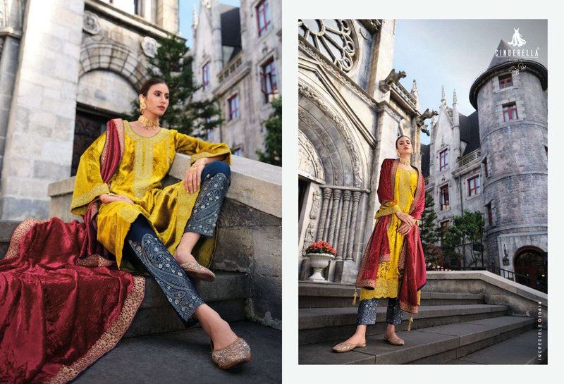 Cinderella Jo Reevaz Viscose Velvet Embroidery Heavy Pakistani Salwar Kameez