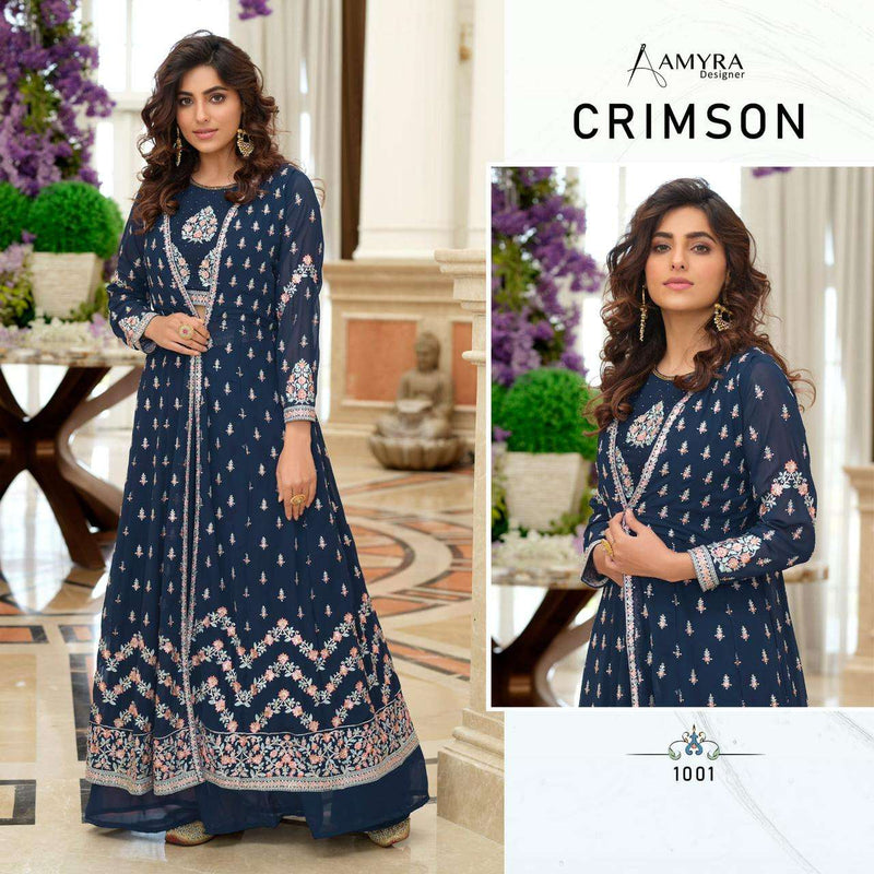 Crimson By Amyra Exclusive Readymade Long Jacket Style Salwar Kameez