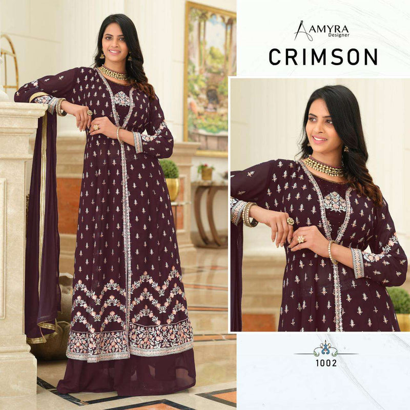 Crimson By Amyra Exclusive Readymade Long Jacket Style Salwar Kameez