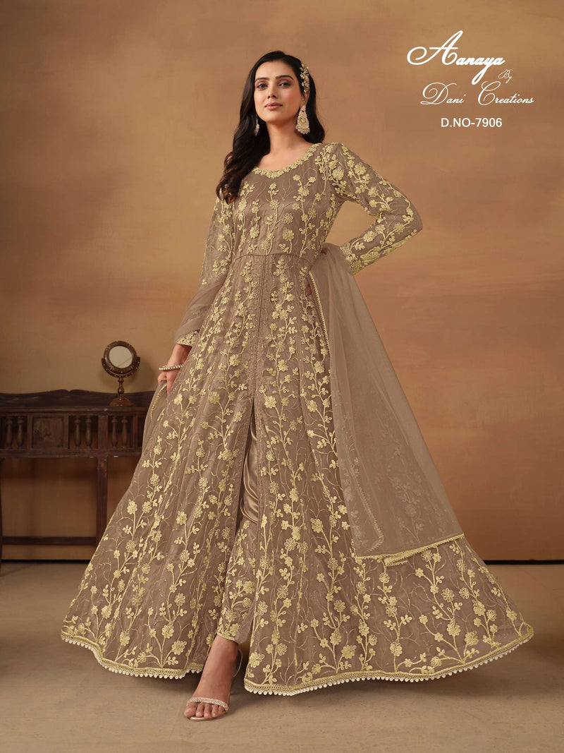 Dani Creation Aanaya Vol 179 Net Semi Stitched Designer Party Wear Gown Dress