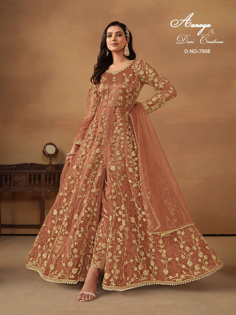Dani Creation Aanaya Vol 179 Net Semi Stitched Designer Party Wear Gown Dress