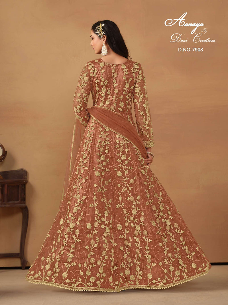 Dani Creation Aanaya Vol 179 Net Semi Stitched Designer Party Wear Gown Dress