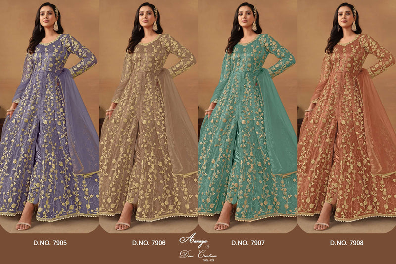 Dani Creation Aanaya Vol 179 Net Semi Stitched Designer Party Wear Gown Dress