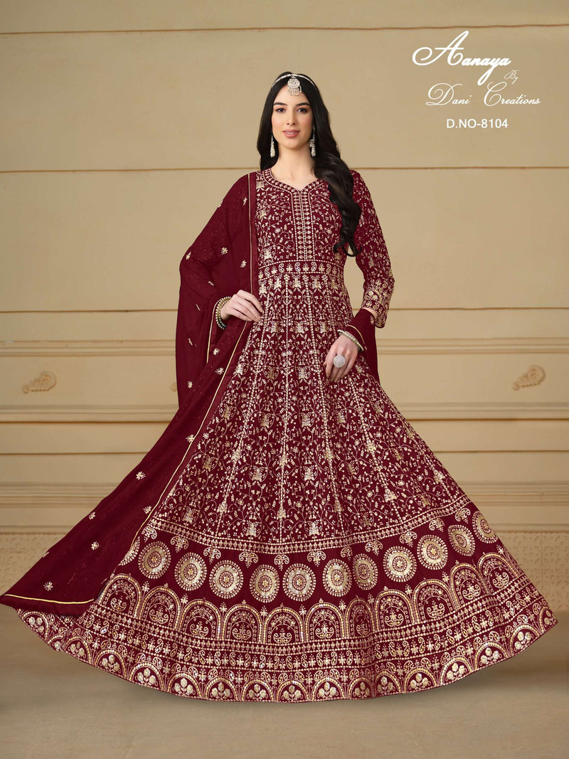 Dani Creation Aanaya Vol 181 Fox Georgette Heavy Designer Semi Stitched Party Wear Gown