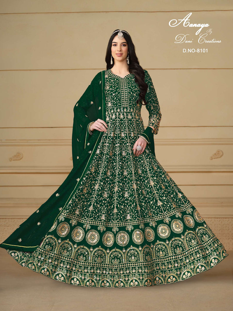 Dani Creation Aanaya Vol 181 Fox Georgette Heavy Designer Semi Stitched Party Wear Gown