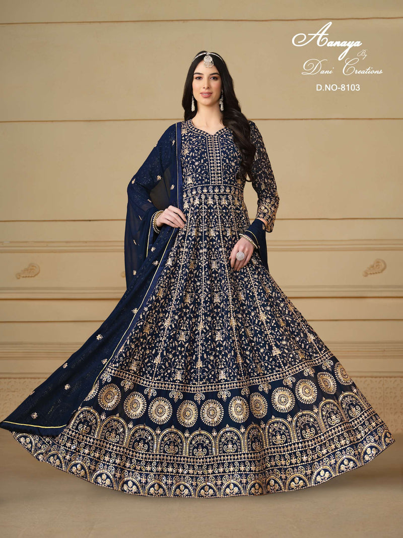 Dani Creation Aanaya Vol 181 Fox Georgette Heavy Designer Semi Stitched Party Wear Gown