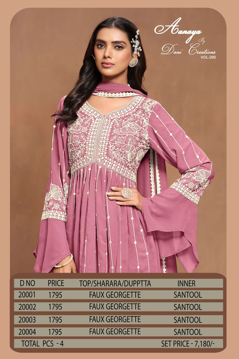 Dani Creation Aanaya Vol 200 Fox Geoergette Heavy Designer Party Wear Salwar Kameez