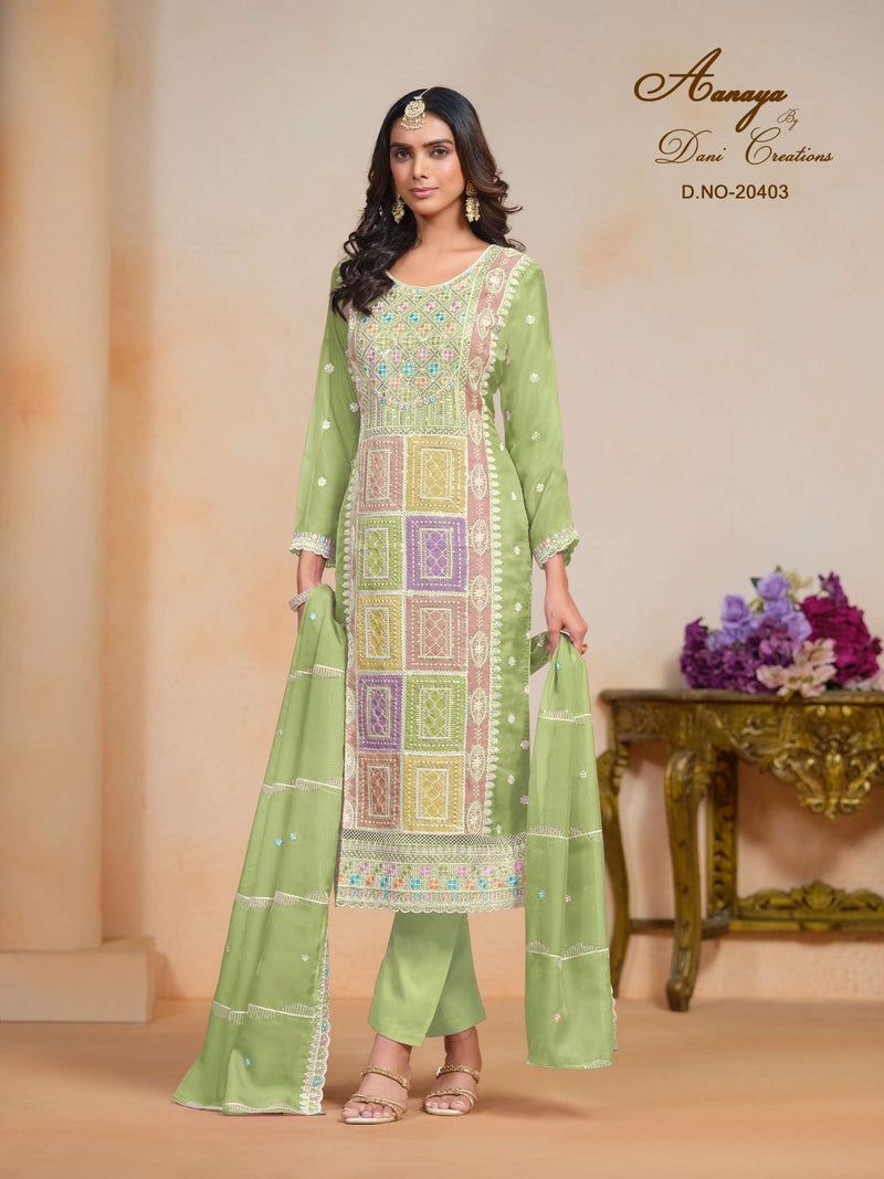 Dani Creation Aanaya Vol 204 Organza Designer Party Wear Suit