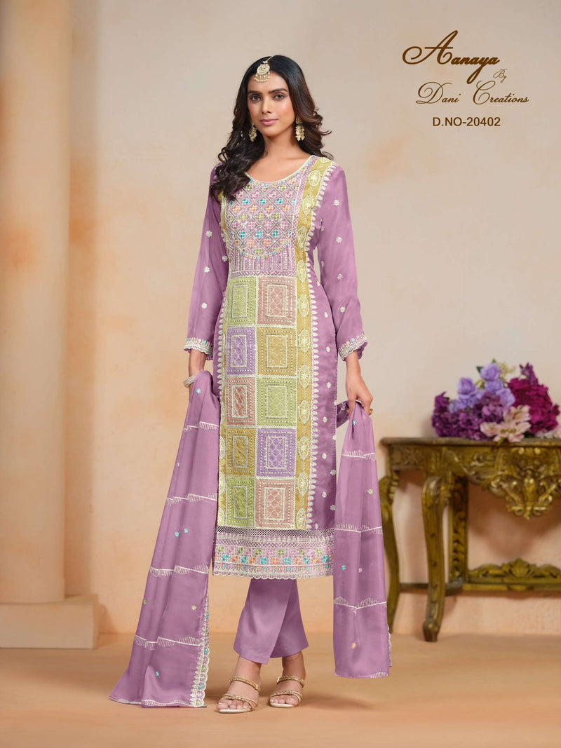 Dani Creation Aanaya Vol 204 Organza Designer Party Wear Suit