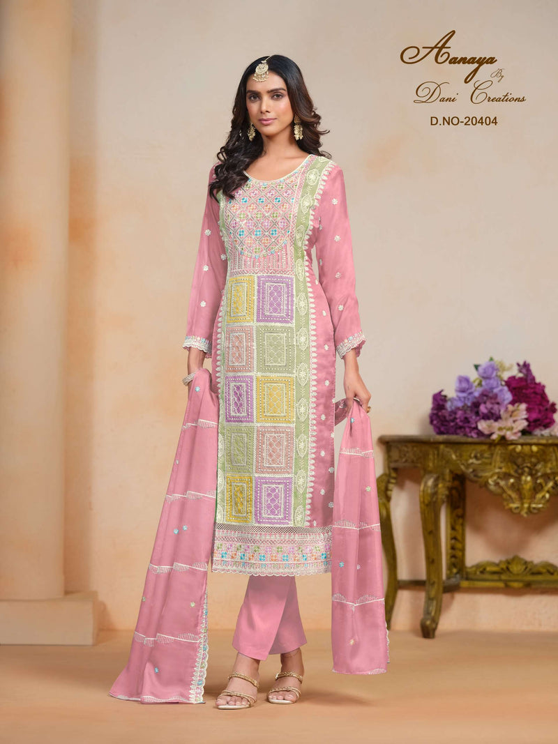 Dani Creation Aanaya Vol 204 Organza Designer Party Wear Suit