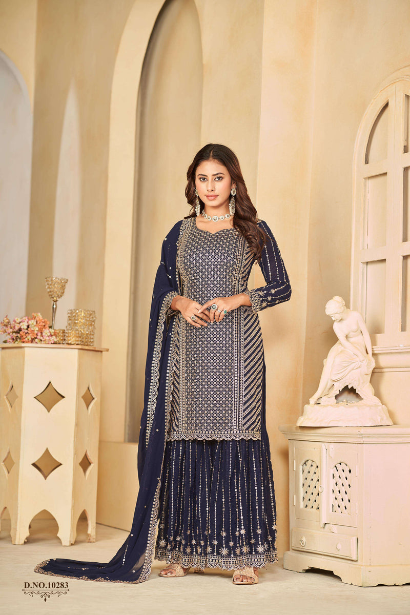 Dani Creation Anjubaa Vol 28 Fox Georgette Wedding Wear Semi Stitched Suit