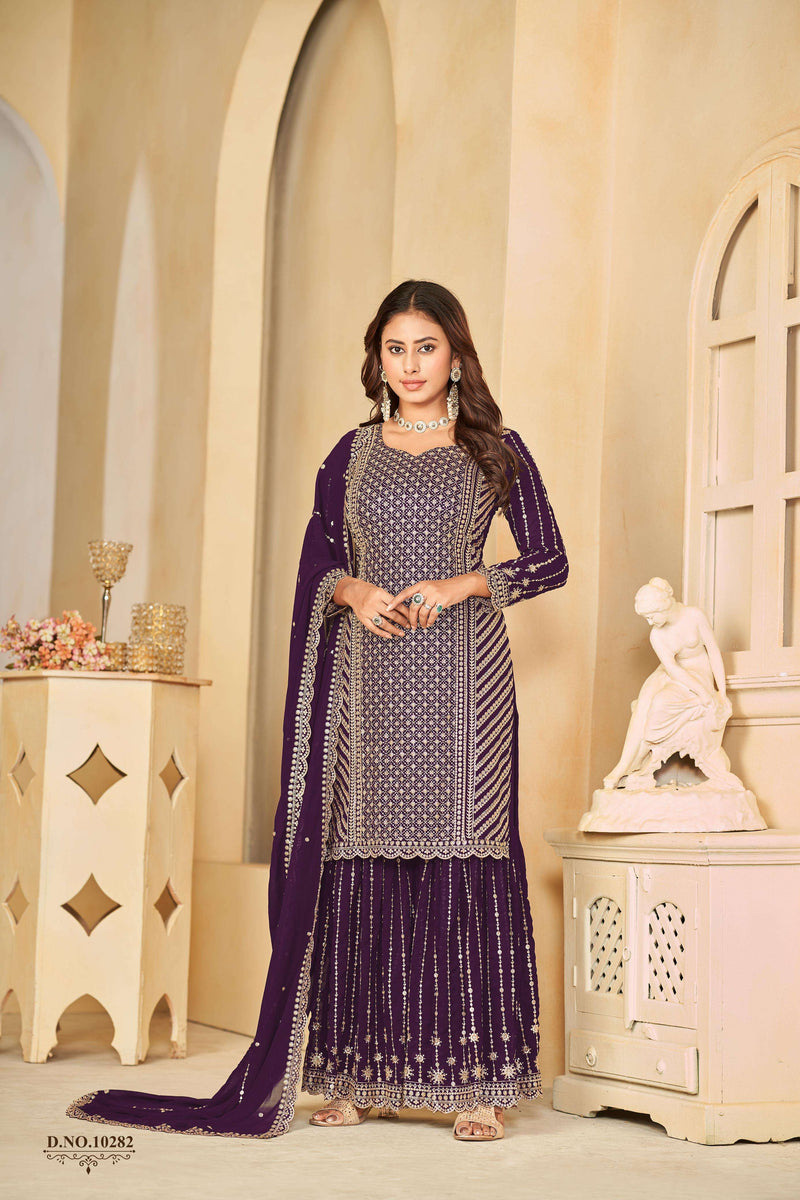 Dani Creation Anjubaa Vol 28 Fox Georgette Wedding Wear Semi Stitched Suit