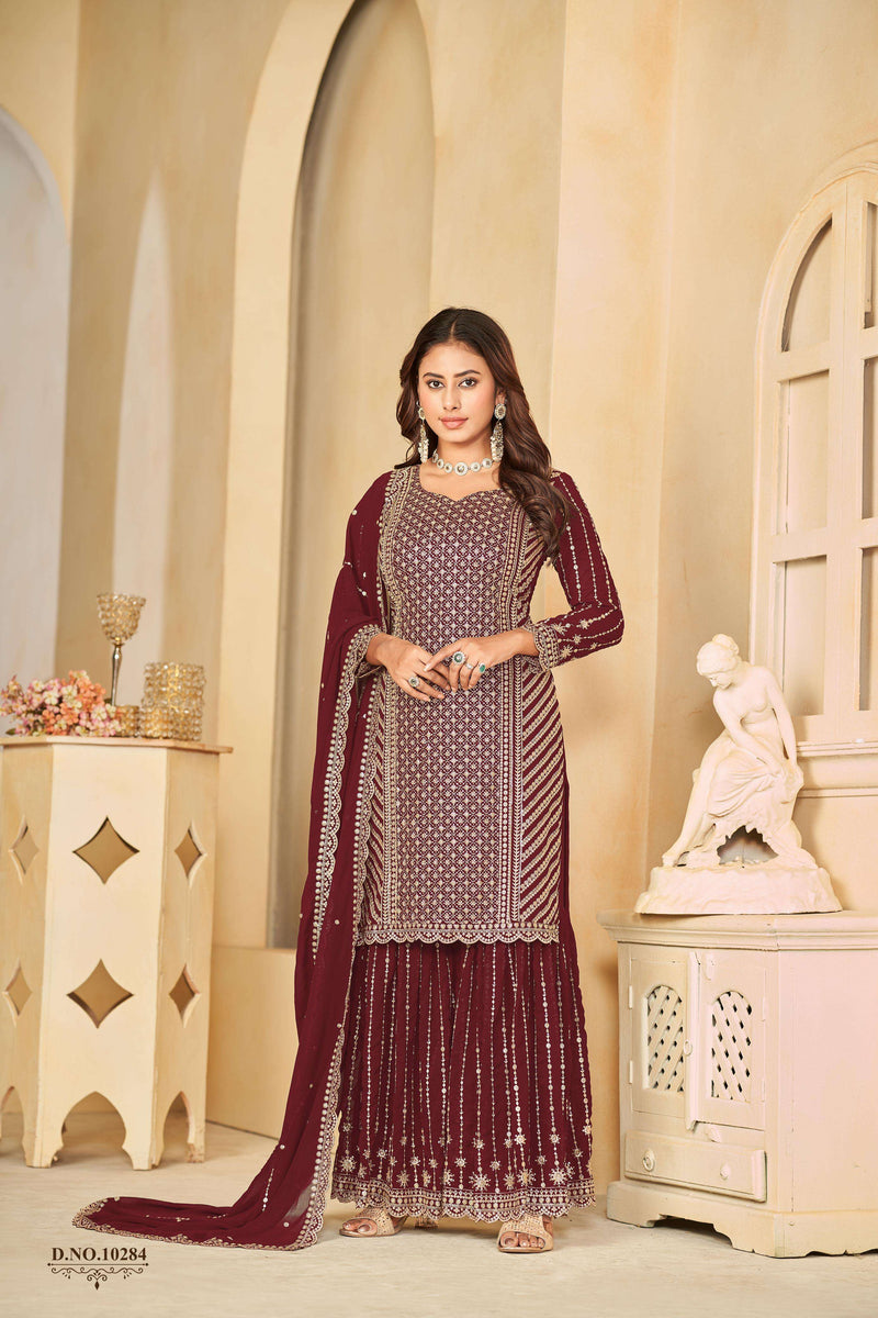 Dani Creation Anjubaa Vol 28 Fox Georgette Wedding Wear Semi Stitched Suit