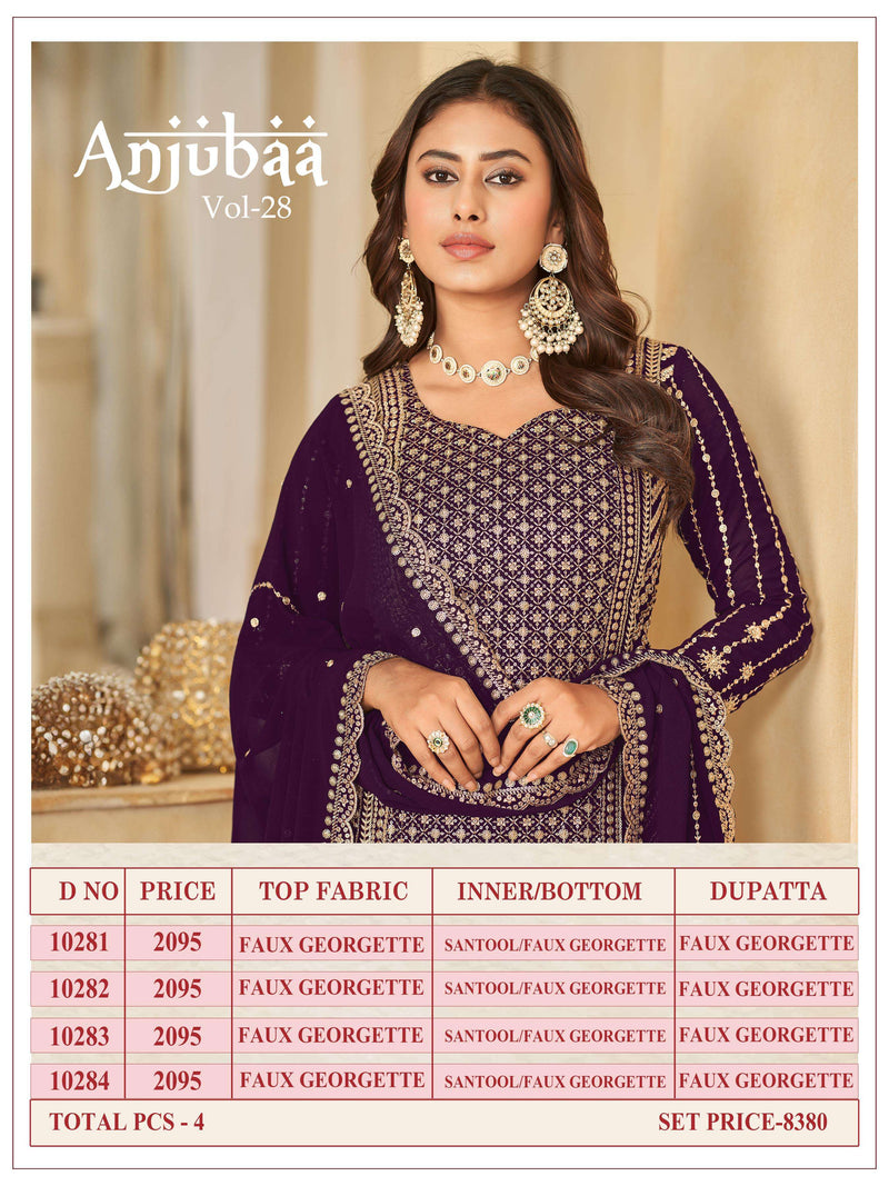 Dani Creation Anjubaa Vol 28 Fox Georgette Wedding Wear Semi Stitched Suit