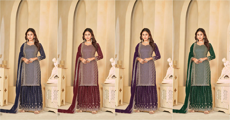 Dani Creation Anjubaa Vol 28 Fox Georgette Wedding Wear Semi Stitched Suit
