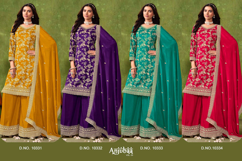 Dani Creation Anjubaa Vol 33 Silk Jacquard Heavy Designer Unstiched Party Wear Suit