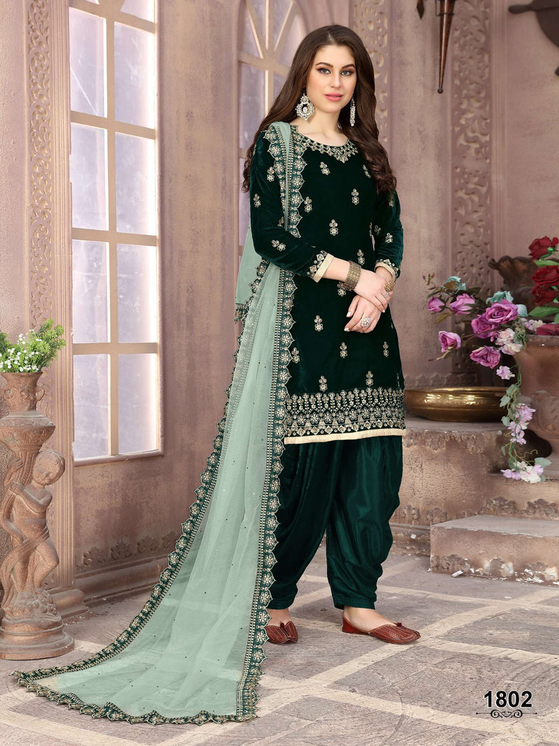 Dani Creation Twisha Vol 18 Velvet Semi Stitched Party Wear Designer Suit