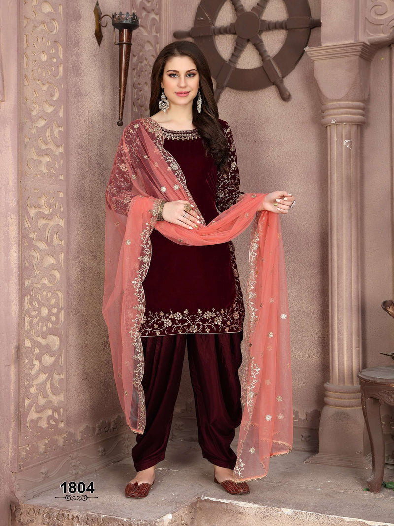 Dani Creation Twisha Vol 18 Velvet Semi Stitched Party Wear Designer Suit