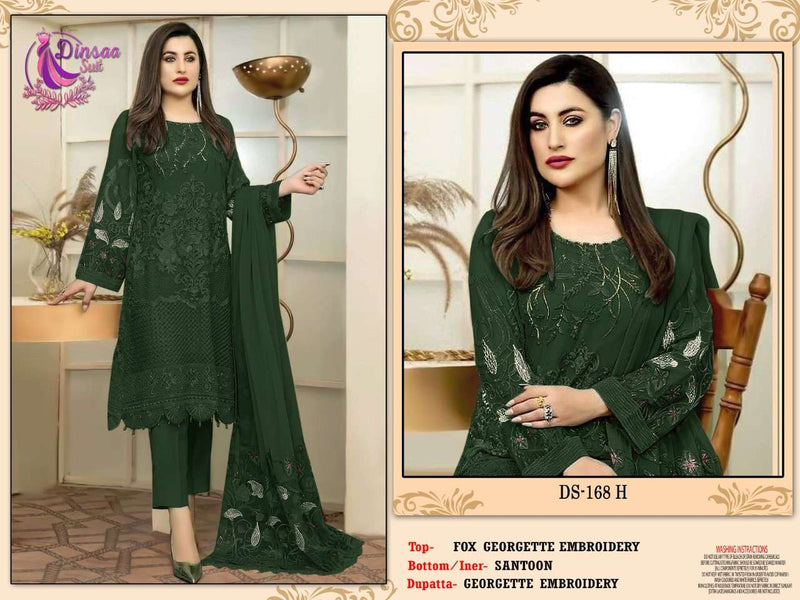 Dinsaa 168 Efgh Georgette Work Pakistani Fancy Dress Materials