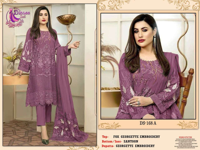 Dinsaa Suit 168 Georgette Khatli Work Pakistani Dress Materials