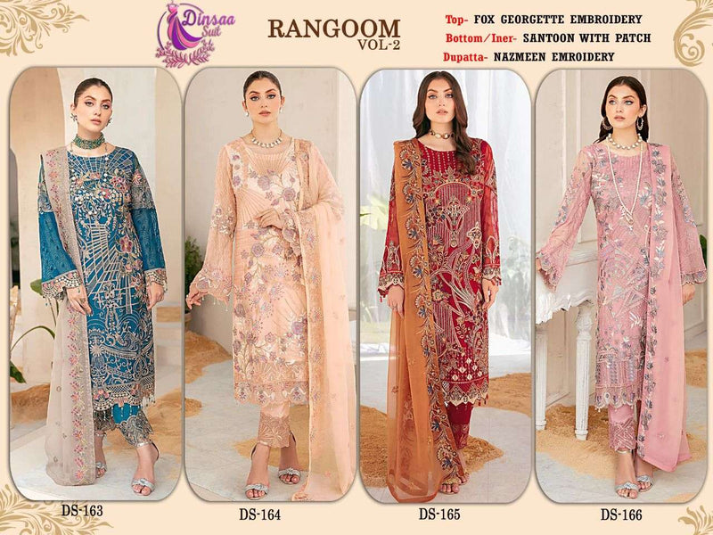 Dinsaa Suit Rangoon Vol 2 Pakistani Long Designer Suit Exporter