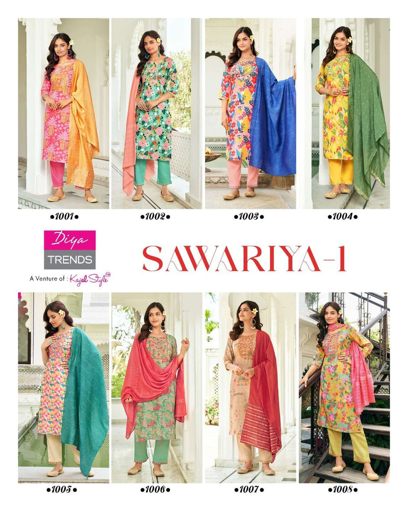 Diya Trends Sawariya Vol 1 Muslin Digital Printed Kurtis With Pant