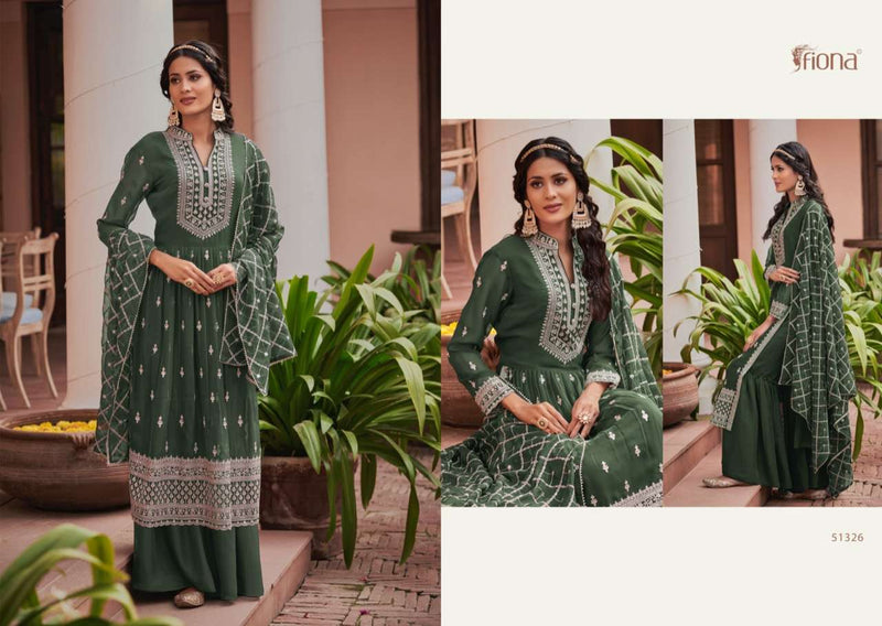 Fiona Naariti Premium Georgette With Embroidery Nyra Cut Style Readymade Dresses