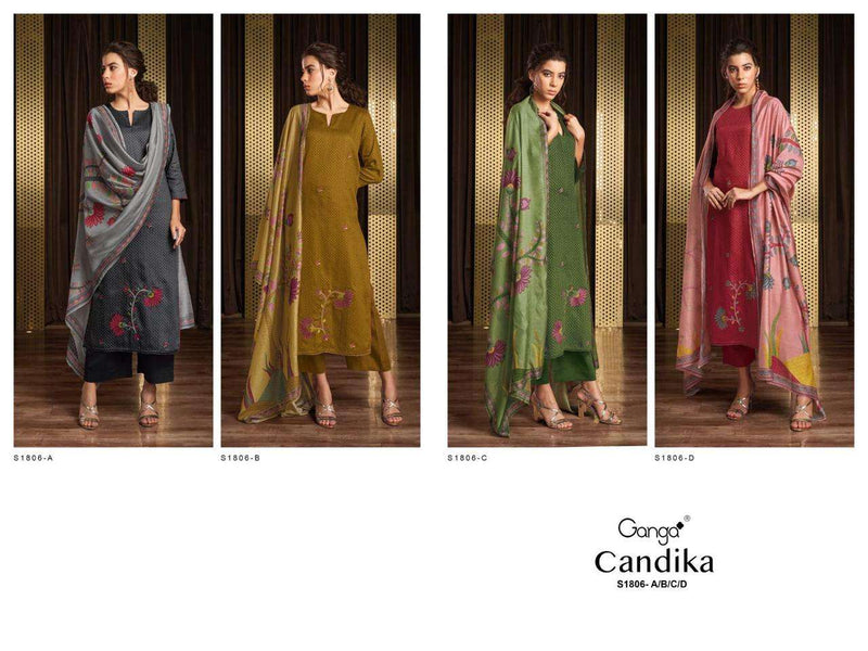 Ganga Candika 1806 Cotton Silk Printed With Work Salwar Kameez