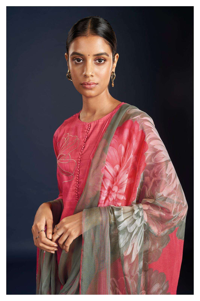 Ganga Darpana 1912 Fancy Cotton Silk Dress Materia With Chiffon Printed Dupatta