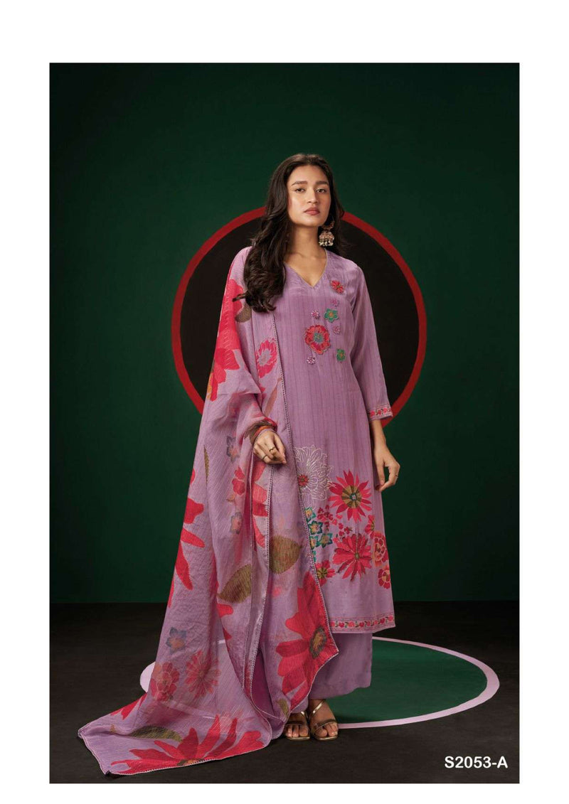 Ganga Fashion Feble 2053 Bemberg Silk Embroidery Patch Designer Salwar Kameez