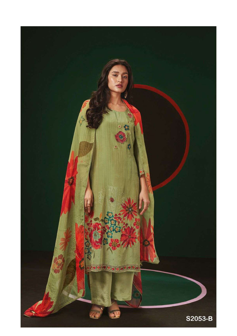 Ganga Fashion Feble 2053 Bemberg Silk Embroidery Patch Designer Salwar Kameez