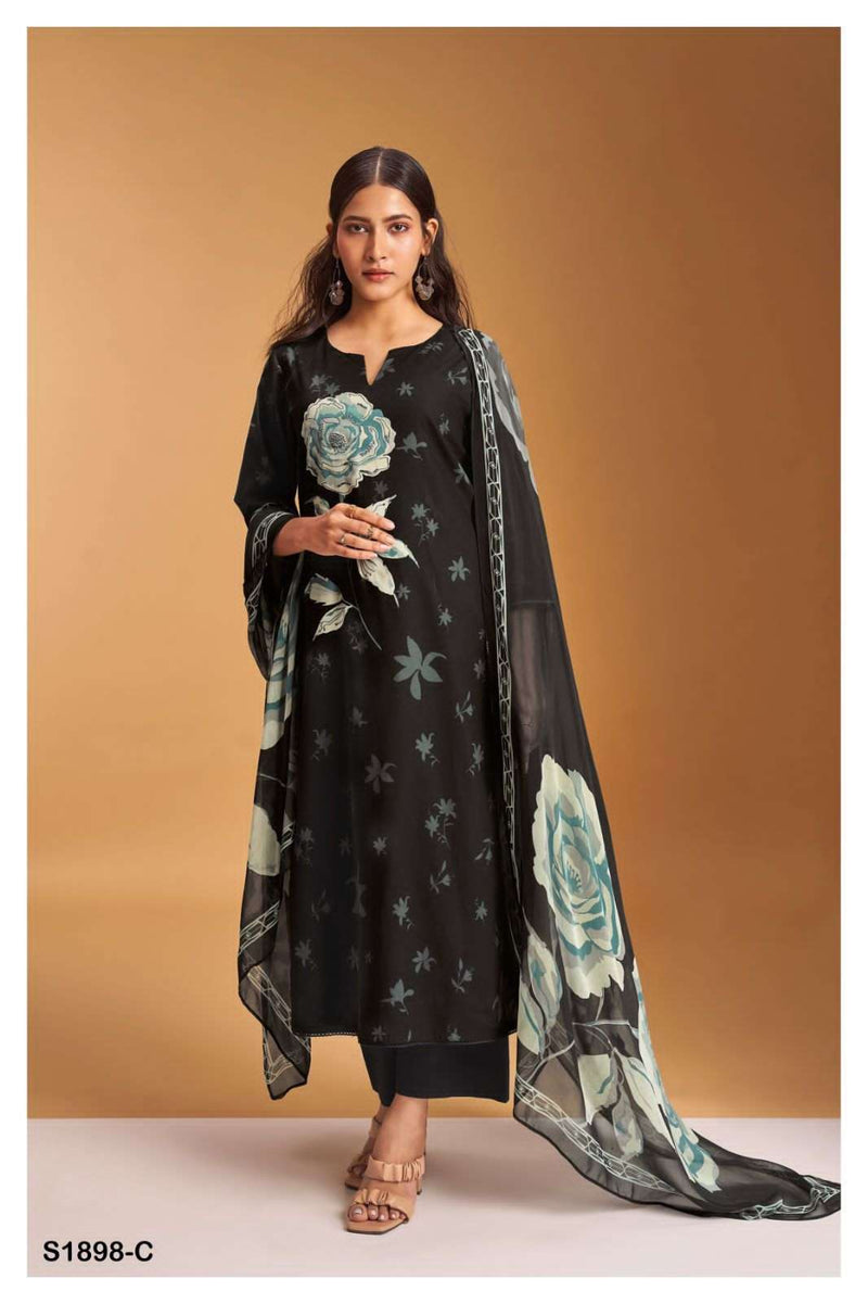 Ganga Octavia 1898 Fancy Cotton Casual Dress Material With Chiffon Printed Dupatta