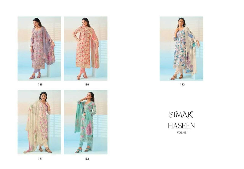 Simar Haseen Vol 5 Muslin Heavy Designer Party Wear Salwar Suit