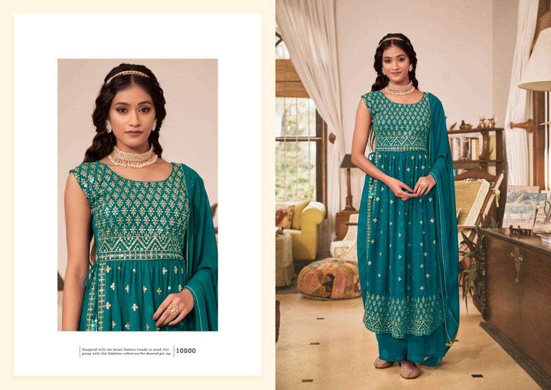 Hiva By Ajraa Georgette Nyra Cut Designer Readymade Suits