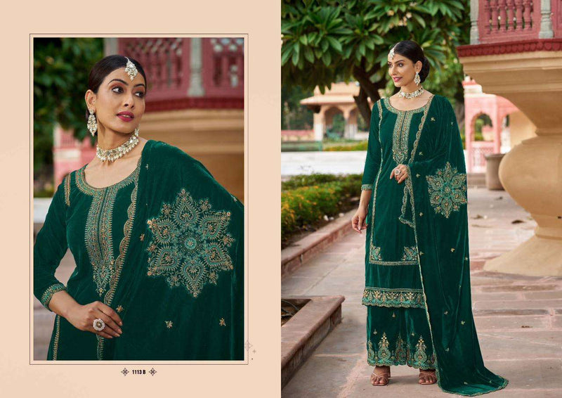 Sargam Prints Inaya Velvet With Heavy Embroidery Work Pakistani Suit Collection