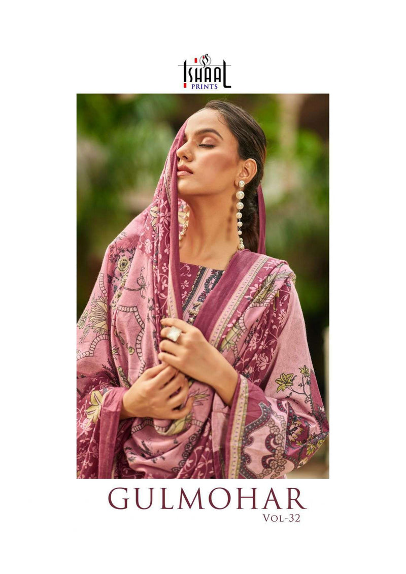 Ishaal Print Gulmohar Vol 32 Pure Lawn Fancy Salwar Kameez
