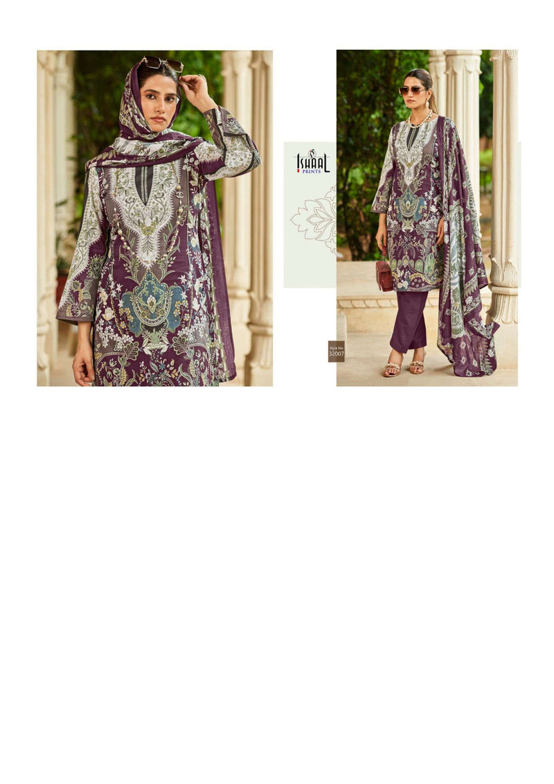 Ishaal Print Gulmohar Vol 32 Pure Lawn Fancy Salwar Kameez