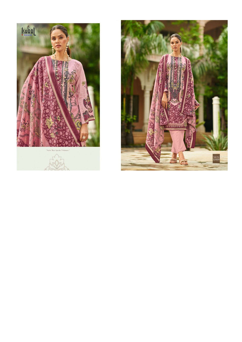 Ishaal Print Gulmohar Vol 32 Pure Lawn Fancy Salwar Kameez