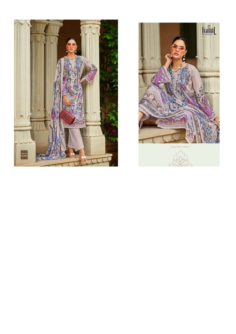 Ishaal Print Gulmohar Vol 32 Pure Lawn Fancy Salwar Kameez