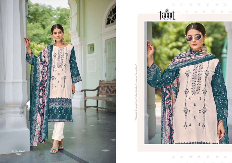 Ishaal Prints Embroidered Vol 10 Lawn Cotton Embroidered Self Work Designer Salwar Suit